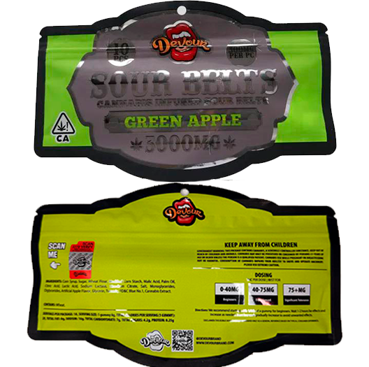 Devour Sour Belts Green Apple