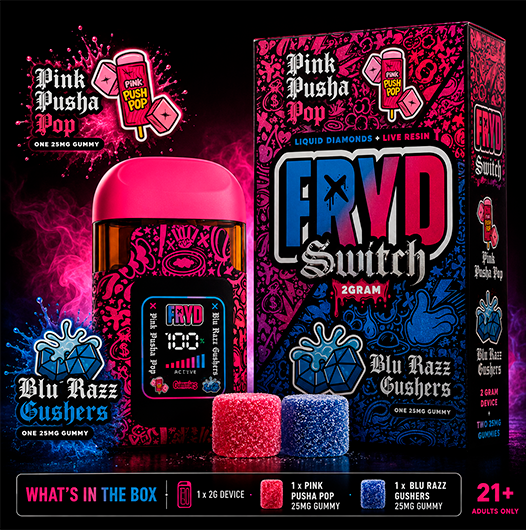 Pink Pusha Pop + Blu Razz Gushers